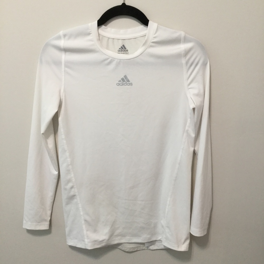 Boys ADIDAS CLimalite L 14 16 white athletic top